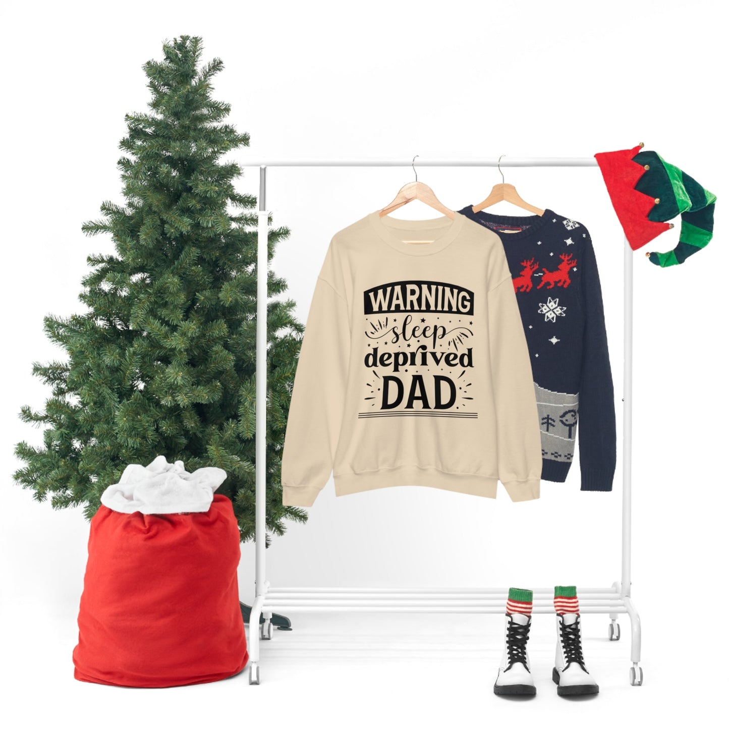 Dad Heavy Blend™ Crewneck Sweatshirt Gift for Father's Day, Birthday gift for Dad, Valentines Day gift for Dad Sleep Deprived Warning shirt - I Love Heartstrings