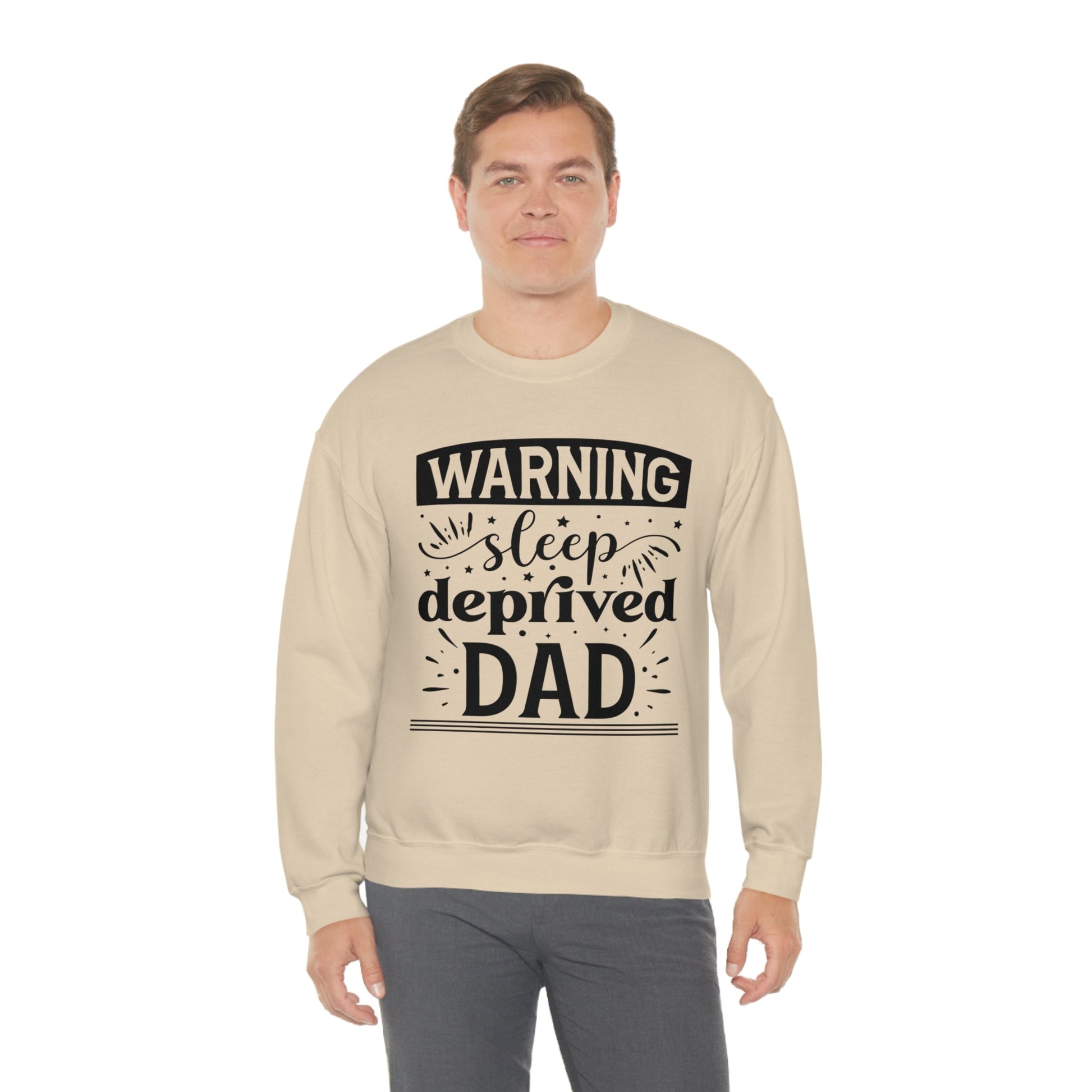 Dad Heavy Blend™ Crewneck Sweatshirt Gift for Father's Day, Birthday gift for Dad, Valentines Day gift for Dad Sleep Deprived Warning shirt - I Love Heartstrings