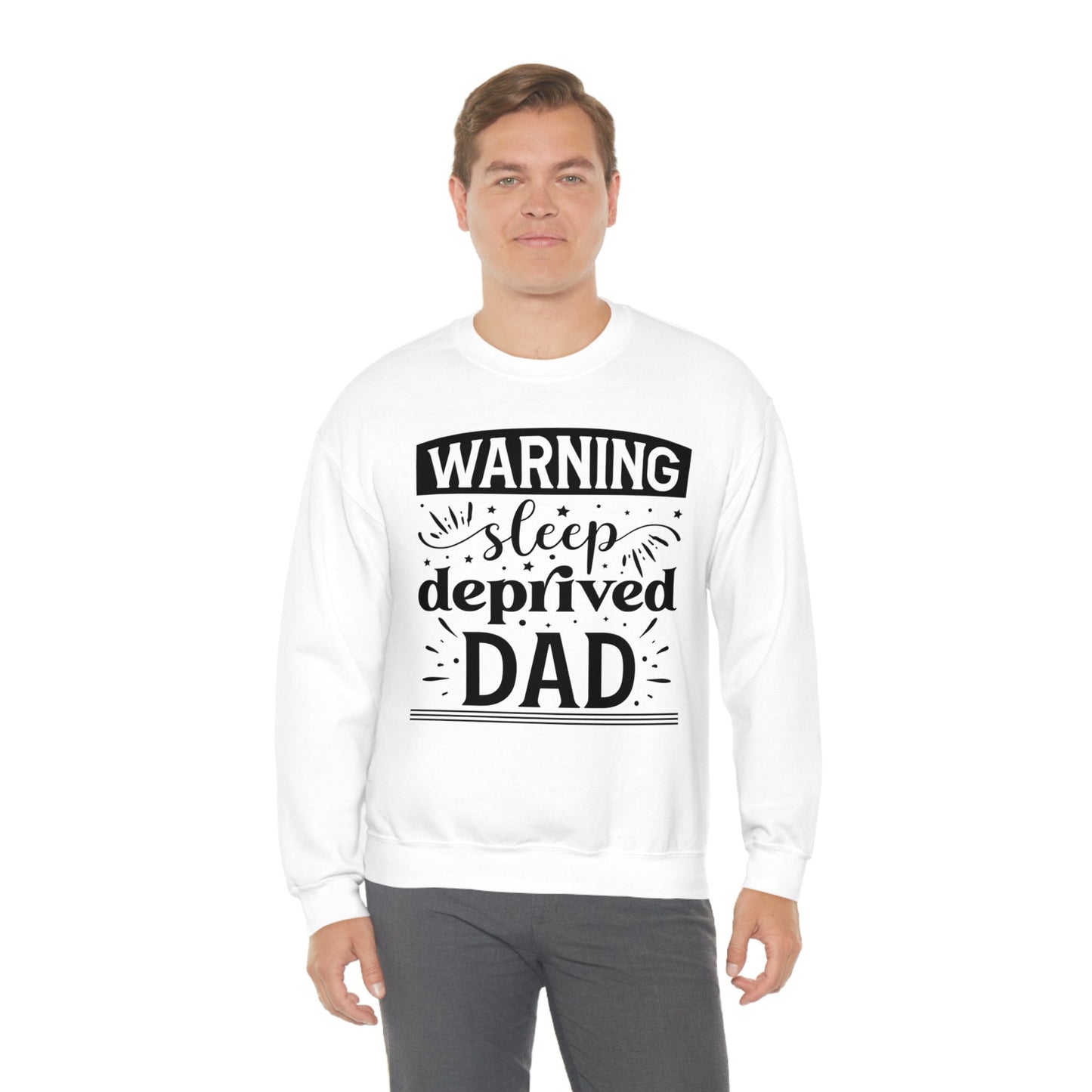 Dad Heavy Blend™ Crewneck Sweatshirt Gift for Father's Day, Birthday gift for Dad, Valentines Day gift for Dad Sleep Deprived Warning shirt - I Love Heartstrings