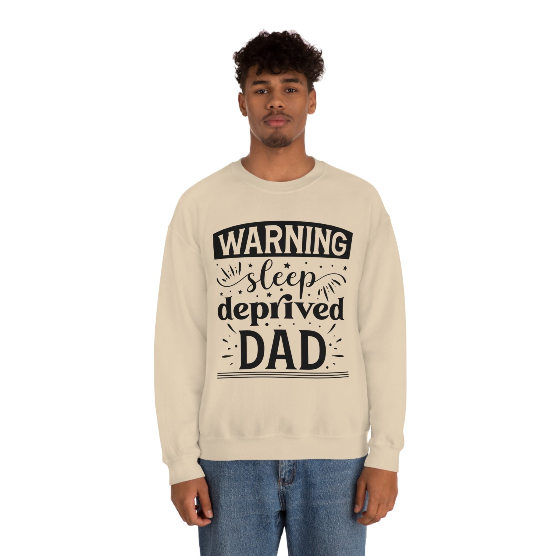Dad Heavy Blend™ Crewneck Sweatshirt Gift for Father's Day, Birthday gift for Dad, Valentines Day gift for Dad Sleep Deprived Warning shirt - I Love Heartstrings