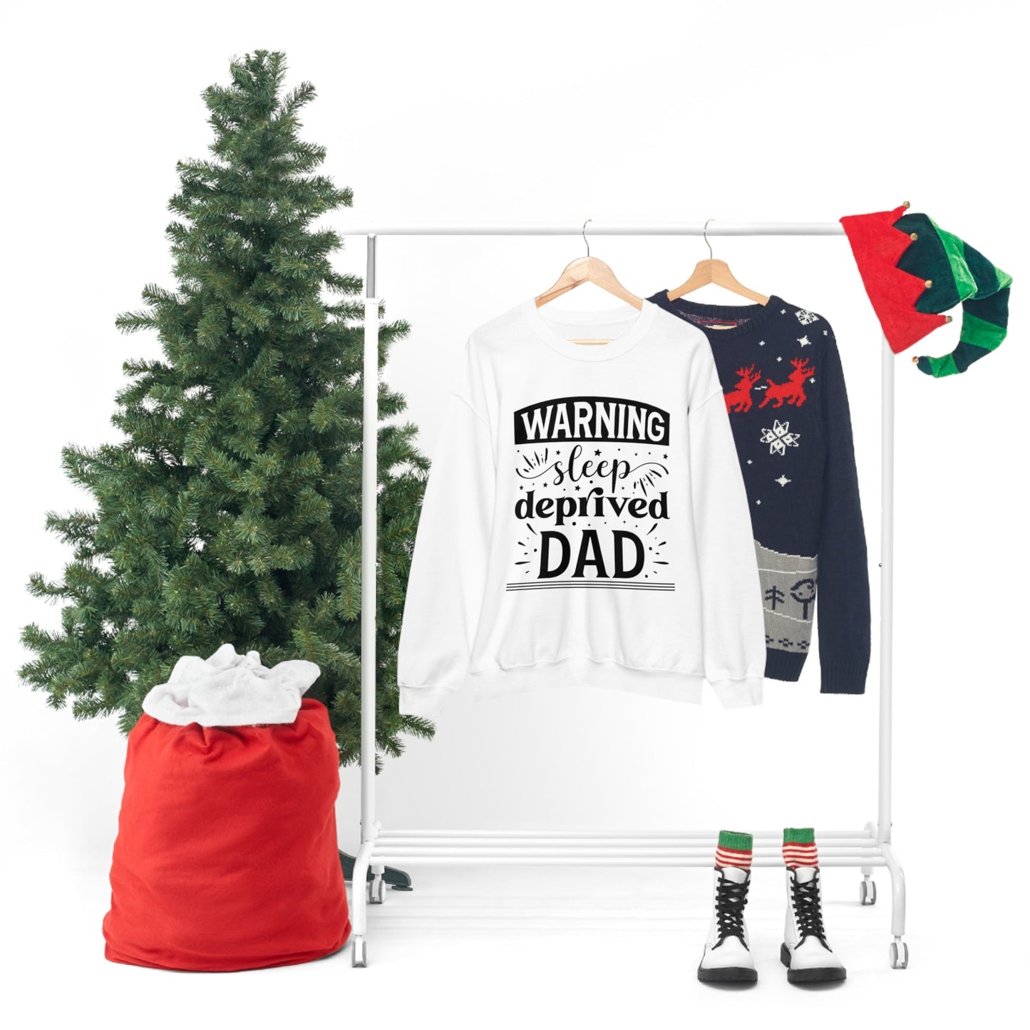 Dad Heavy Blend™ Crewneck Sweatshirt Gift for Father's Day, Birthday gift for Dad, Valentines Day gift for Dad Sleep Deprived Warning shirt - I Love Heartstrings