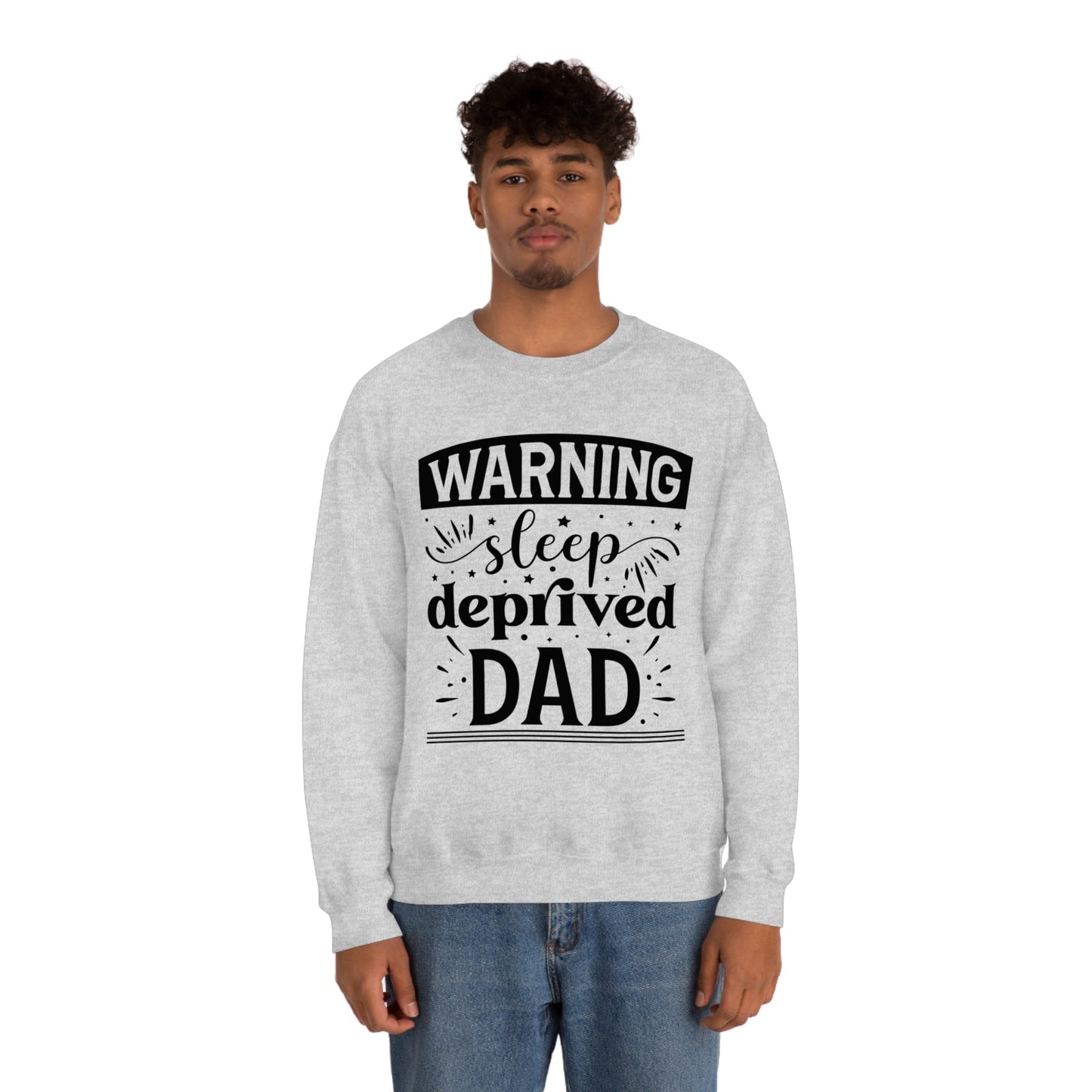 Dad Heavy Blend™ Crewneck Sweatshirt Gift for Father's Day, Birthday gift for Dad, Valentines Day gift for Dad Sleep Deprived Warning shirt - I Love Heartstrings
