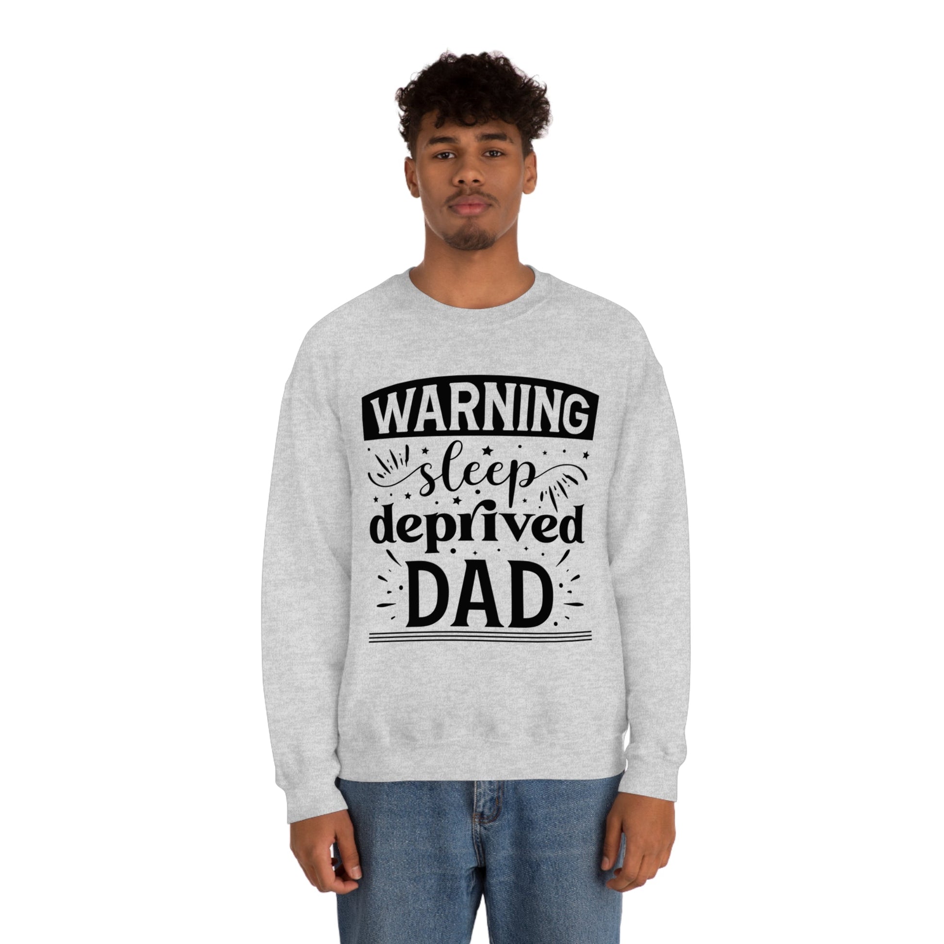 Dad Heavy Blend™ Crewneck Sweatshirt Gift for Father's Day, Birthday gift for Dad, Valentines Day gift for Dad Sleep Deprived Warning shirt - I Love Heartstrings