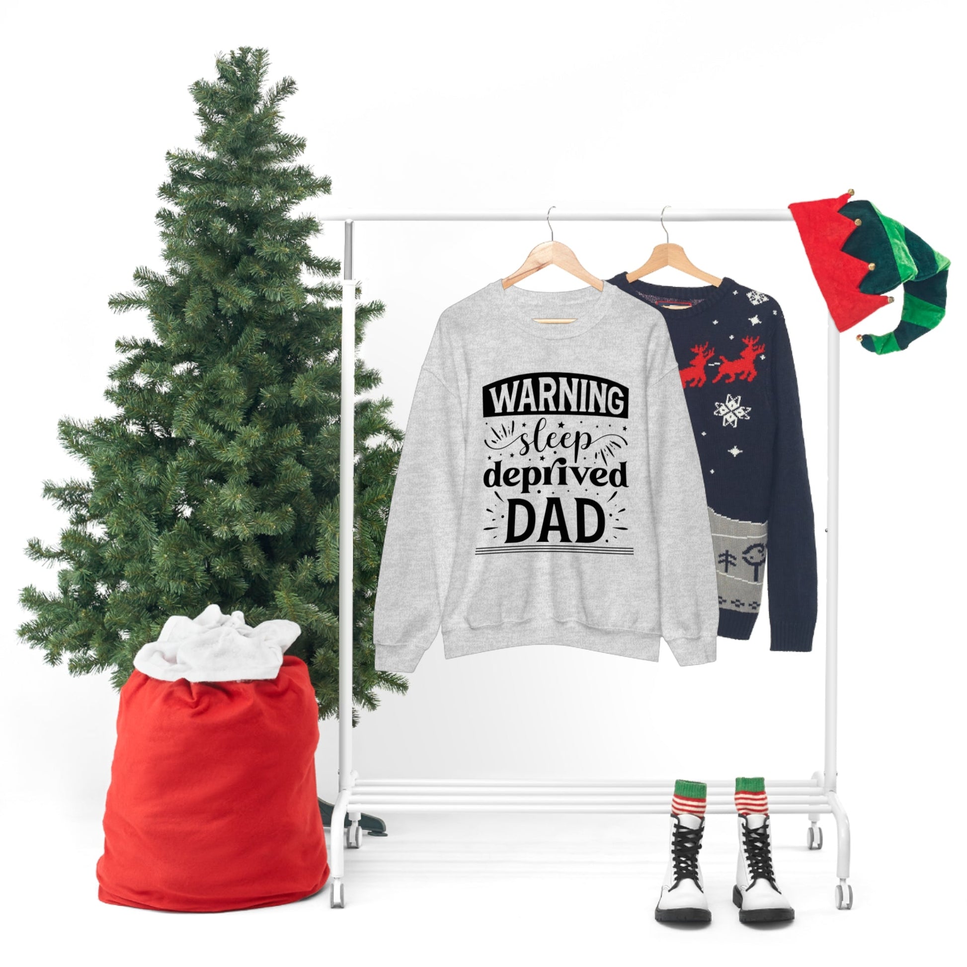 Dad Heavy Blend™ Crewneck Sweatshirt Gift for Father's Day, Birthday gift for Dad, Valentines Day gift for Dad Sleep Deprived Warning shirt - I Love Heartstrings
