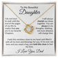 Dad to Daughter Necklace with Message Card, Love Knot Necklace from Father - I Love Heartstrings