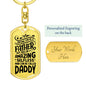 DADDY Custom Dog Tag Keychain - I Love Heartstrings