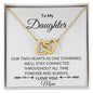 Daughter Interlocking Hearts Necklace Two Hearts Combined - I Love Heartstrings