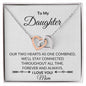 Daughter Interlocking Hearts Necklace Two Hearts Combined - I Love Heartstrings