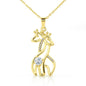 Daughter necklace from Mother Giraffe Necklace with 14K white gold or 18K yellow gold finish - I Love Heartstrings