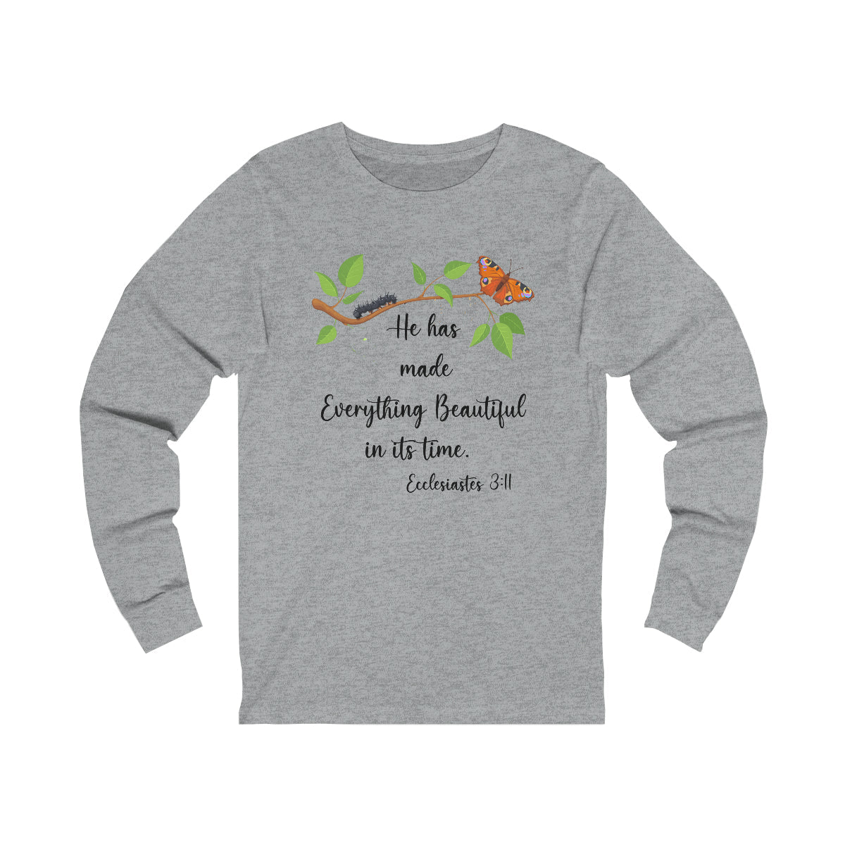 Ecclesiastes 3:11 Long Sleeve Women's Tee Religious shirt Scripture t-shirt Christian clothing for women - I Love Heartstrings