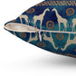 Elephant and Giraffe Pillow, African Print Throw Pillow, Green and Gold Pattern Spun Polyester Square Pillow - I Love Heartstrings