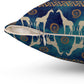 Elephant and Giraffe Pillow, African Print Throw Pillow, Green and Gold Pattern Spun Polyester Square Pillow - I Love Heartstrings