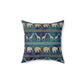 Elephant and Giraffe Pillow, African Print Throw Pillow, Green and Gold Pattern Spun Polyester Square Pillow - I Love Heartstrings