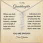 Encouraging Necklace with Message card, Vertical Necklace Gift personalized You Are Enough - I Love Heartstrings