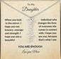 Encouraging Necklace with Message card, Vertical Necklace Gift personalized You Are Enough - I Love Heartstrings