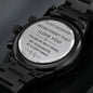 Engraved Watch for Husband I Love You Black Chronograph Watch Gift for Anniversary, Birthday, for him, Father's Day - I Love Heartstrings