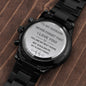 Engraved Watch for Husband I Love You Black Chronograph Watch Gift for Anniversary, Birthday, for him, Father's Day - I Love Heartstrings