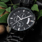 Engraved Watch for Husband I Love You Black Chronograph Watch Gift for Anniversary, Birthday, for him, Father's Day - I Love Heartstrings