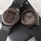 Engraved Wooden Watch for Dad with Message on Back - I Love Heartstrings
