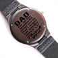 Engraved Wooden Watch for Dad with Message on Back - I Love Heartstrings
