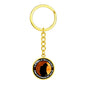 Firefighter Son's Mom Circle Keychain in Stainless or Gold - I Love Heartstrings