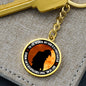 Firefighter Son's Mom Circle Keychain in Stainless or Gold - I Love Heartstrings
