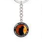Firefighter Son's Mom Circle Keychain in Stainless or Gold - I Love Heartstrings