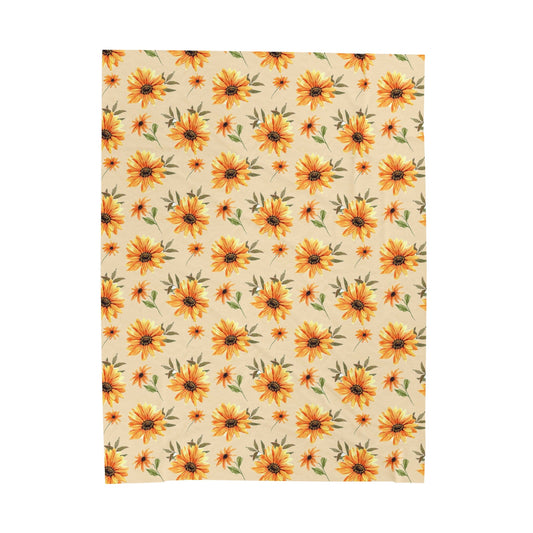 Flowered Velveteen Plush Blanket - I Love Heartstrings