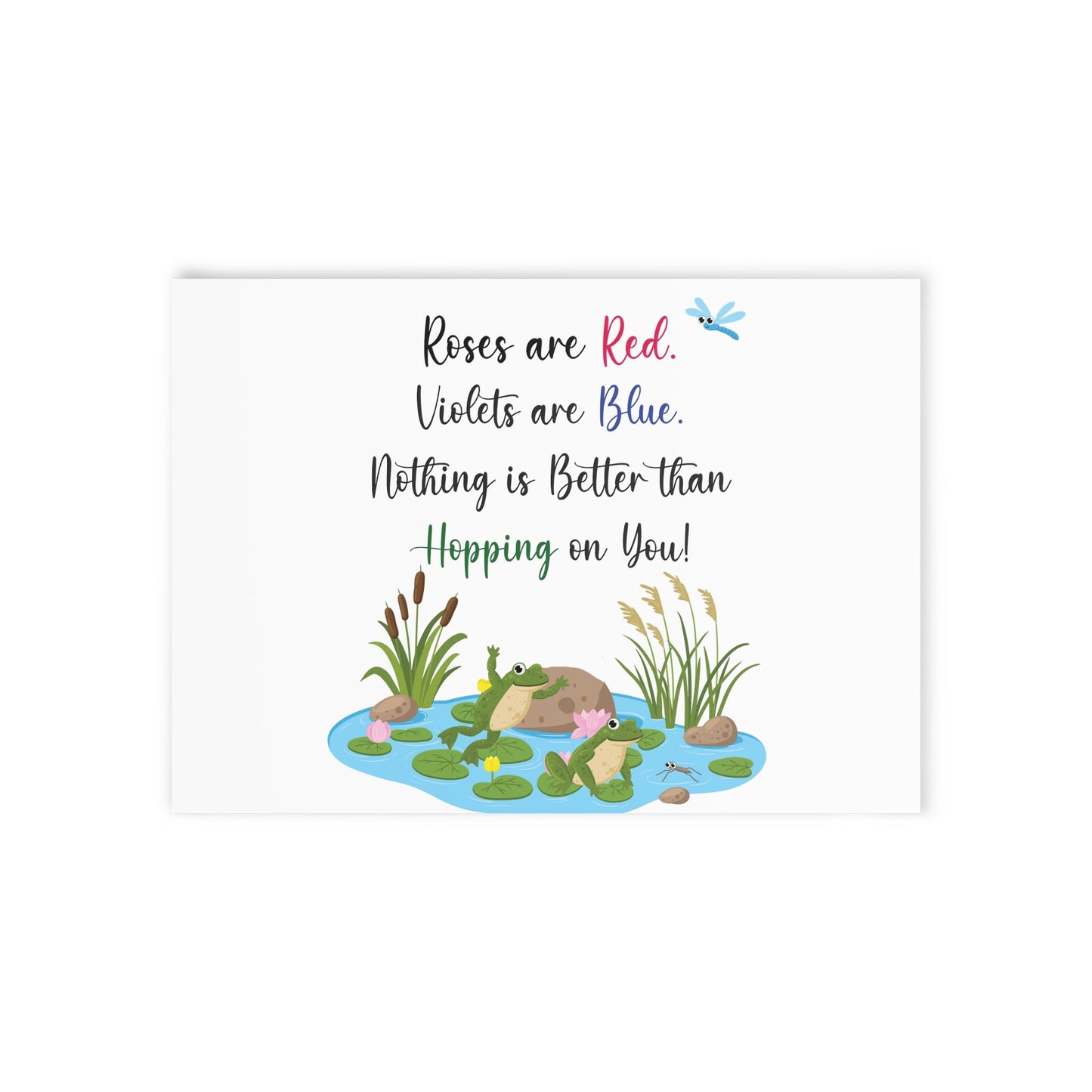 Frog Couple Funny Blank Card - I Love Heartstrings