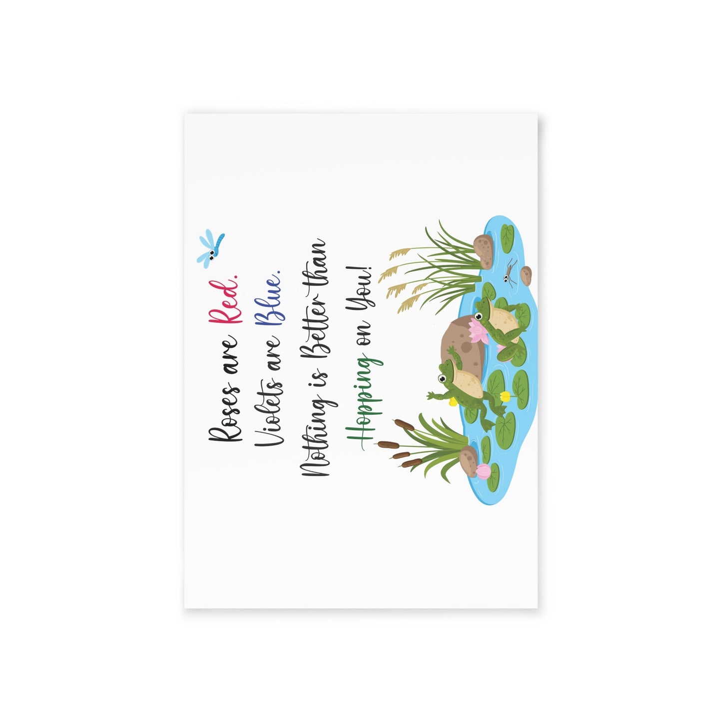 Frog Couple Funny Blank Card - I Love Heartstrings