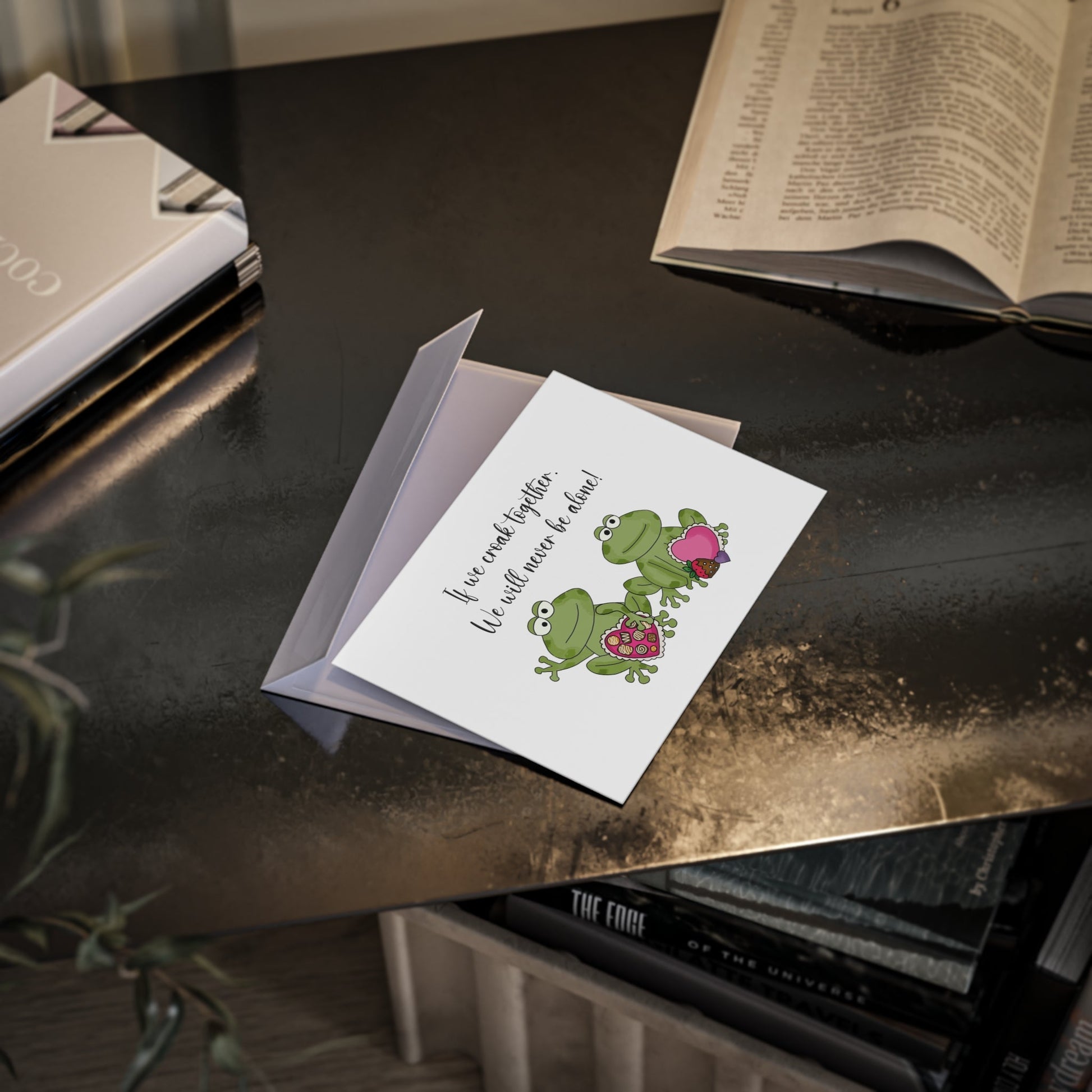 Frog Couple Greeting Card - I Love Heartstrings