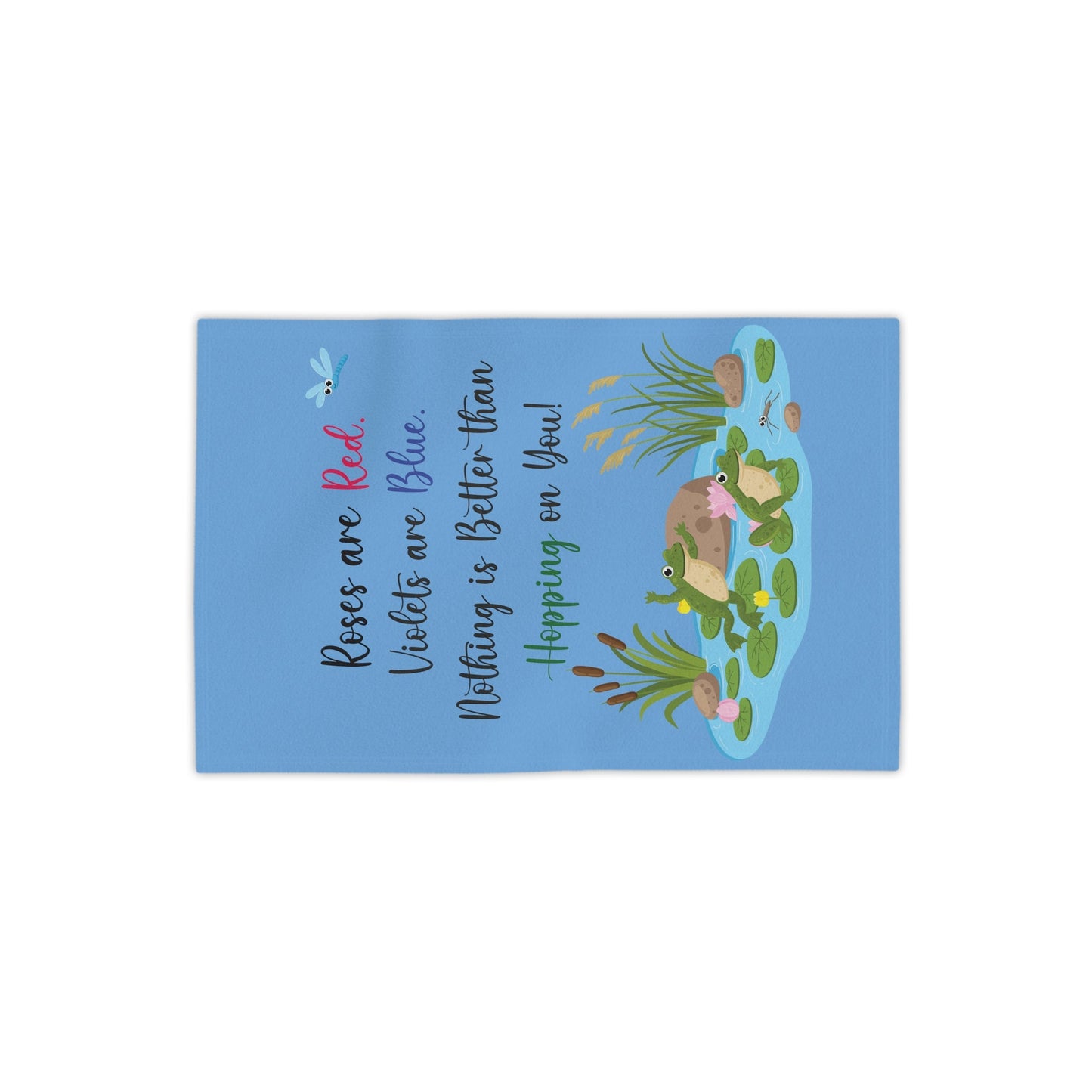Frog Lover Blue Beach Towels - I Love Heartstrings