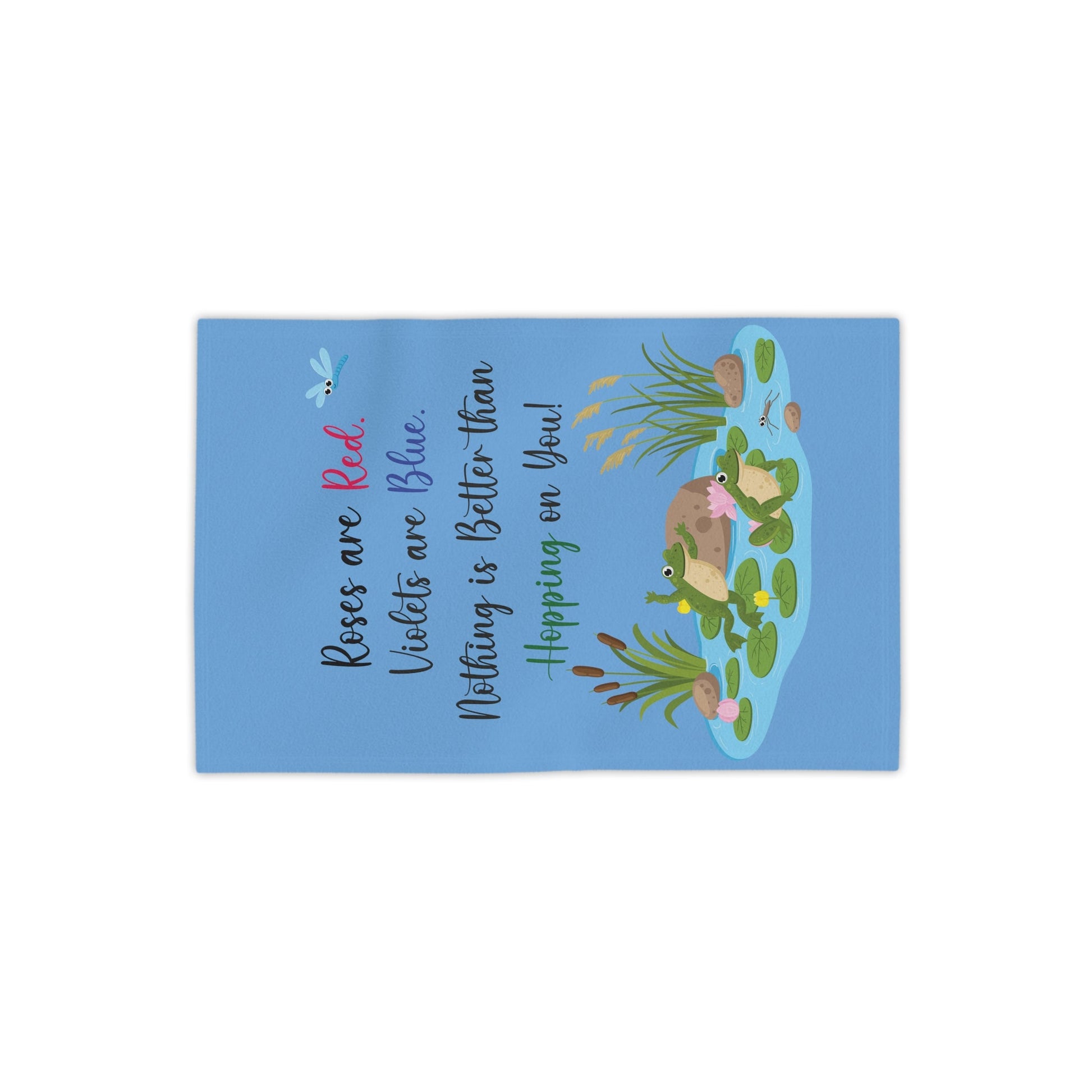 Frog Lover Blue Beach Towels - I Love Heartstrings