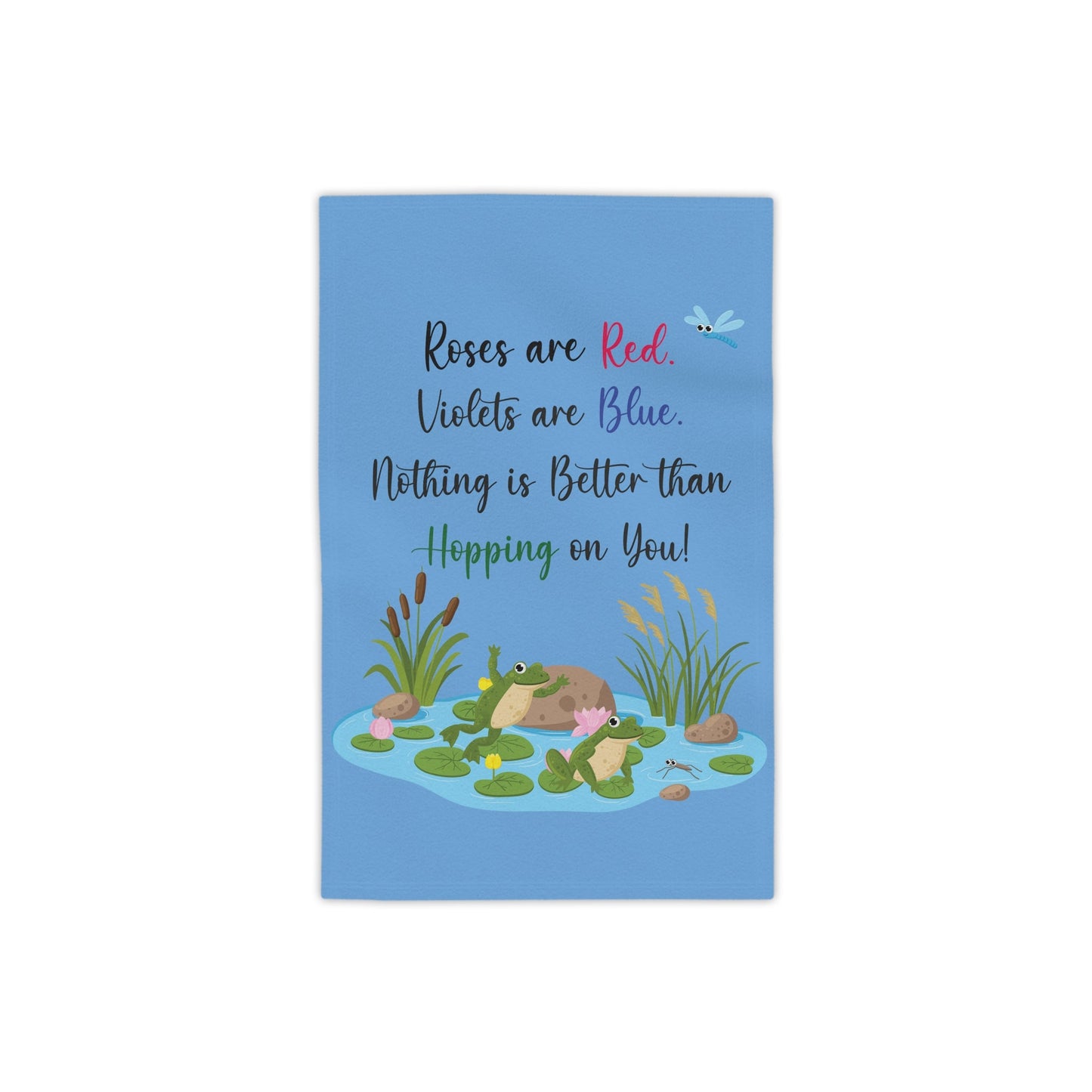 Frog Lover Blue Beach Towels - I Love Heartstrings