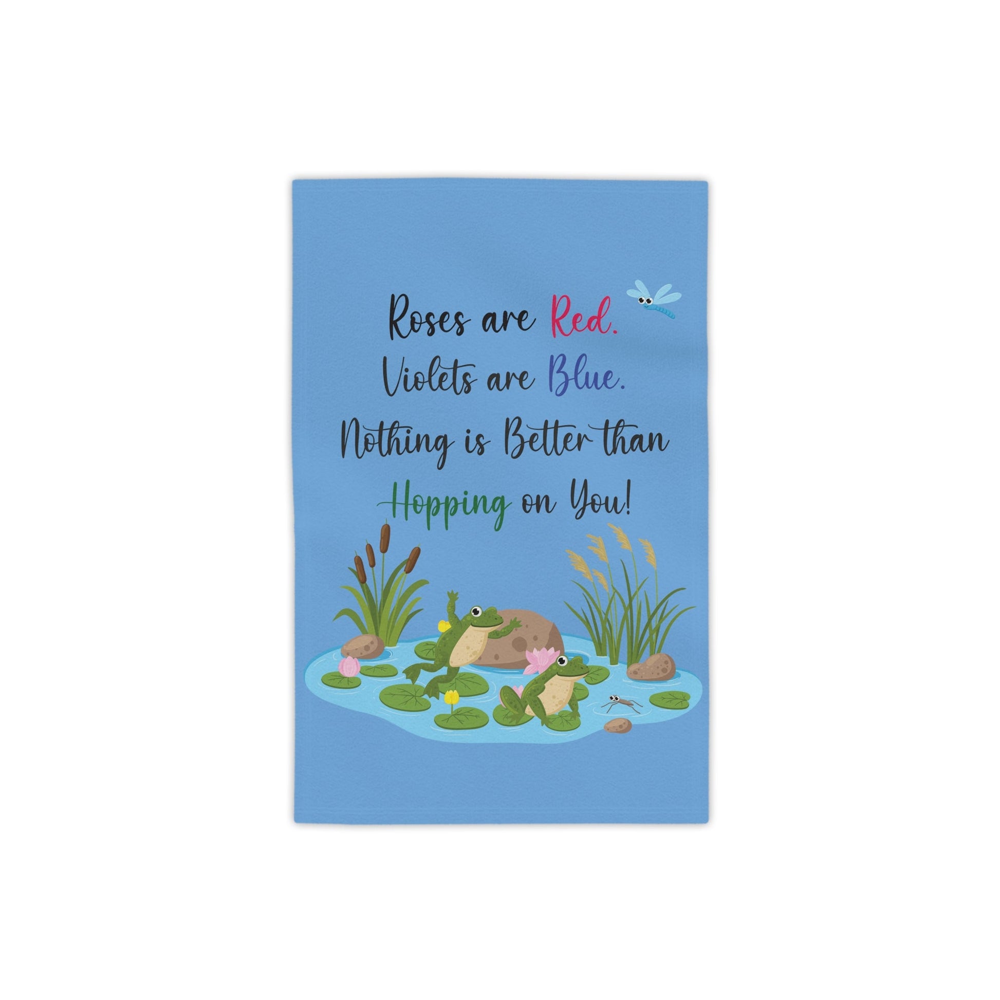 Frog Lover Blue Beach Towels - I Love Heartstrings