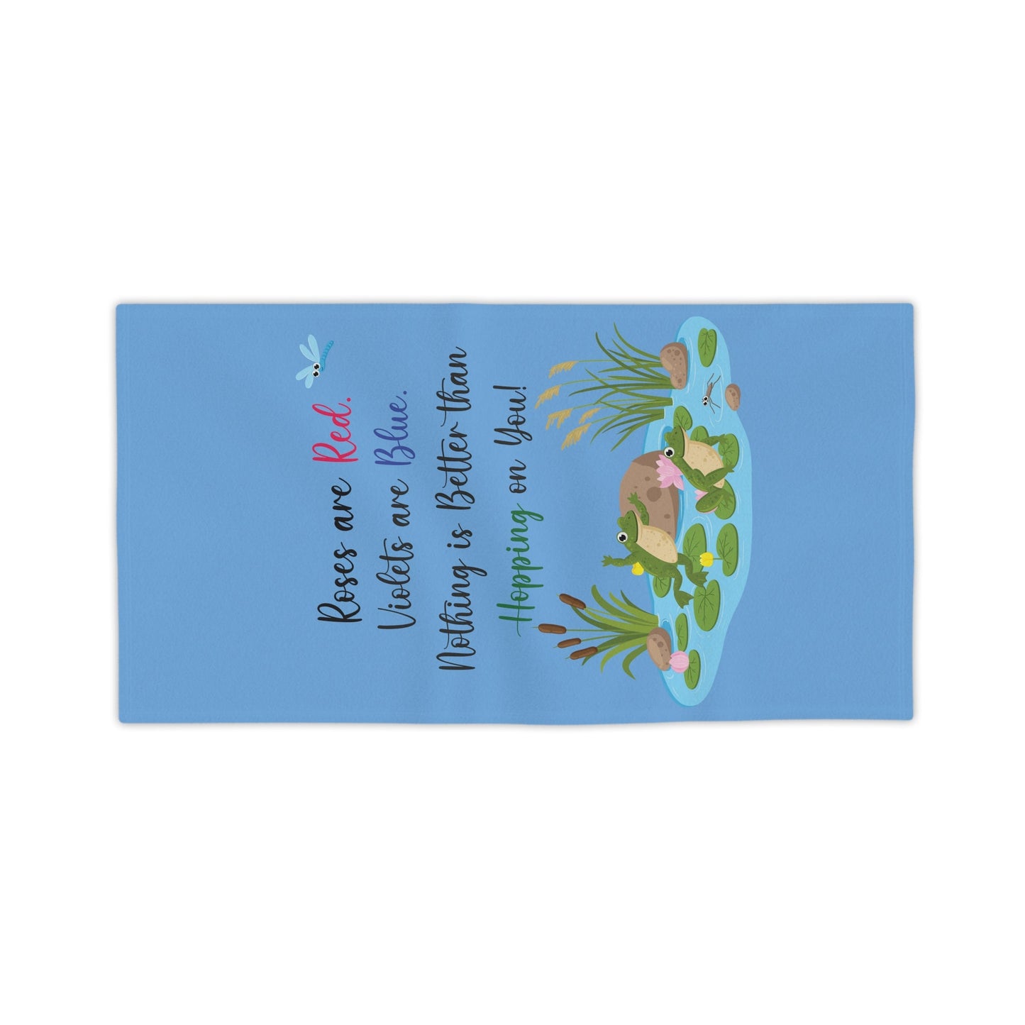 Frog Lover Blue Beach Towels - I Love Heartstrings