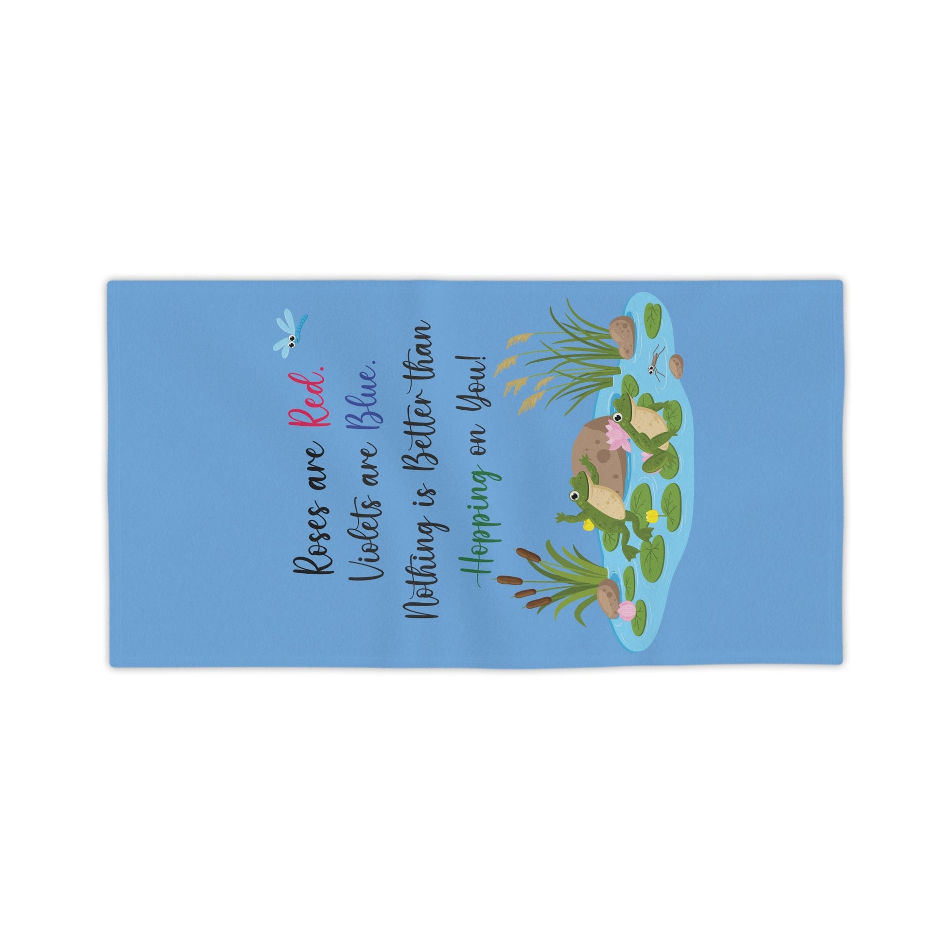 Frog Lover Blue Beach Towels - I Love Heartstrings