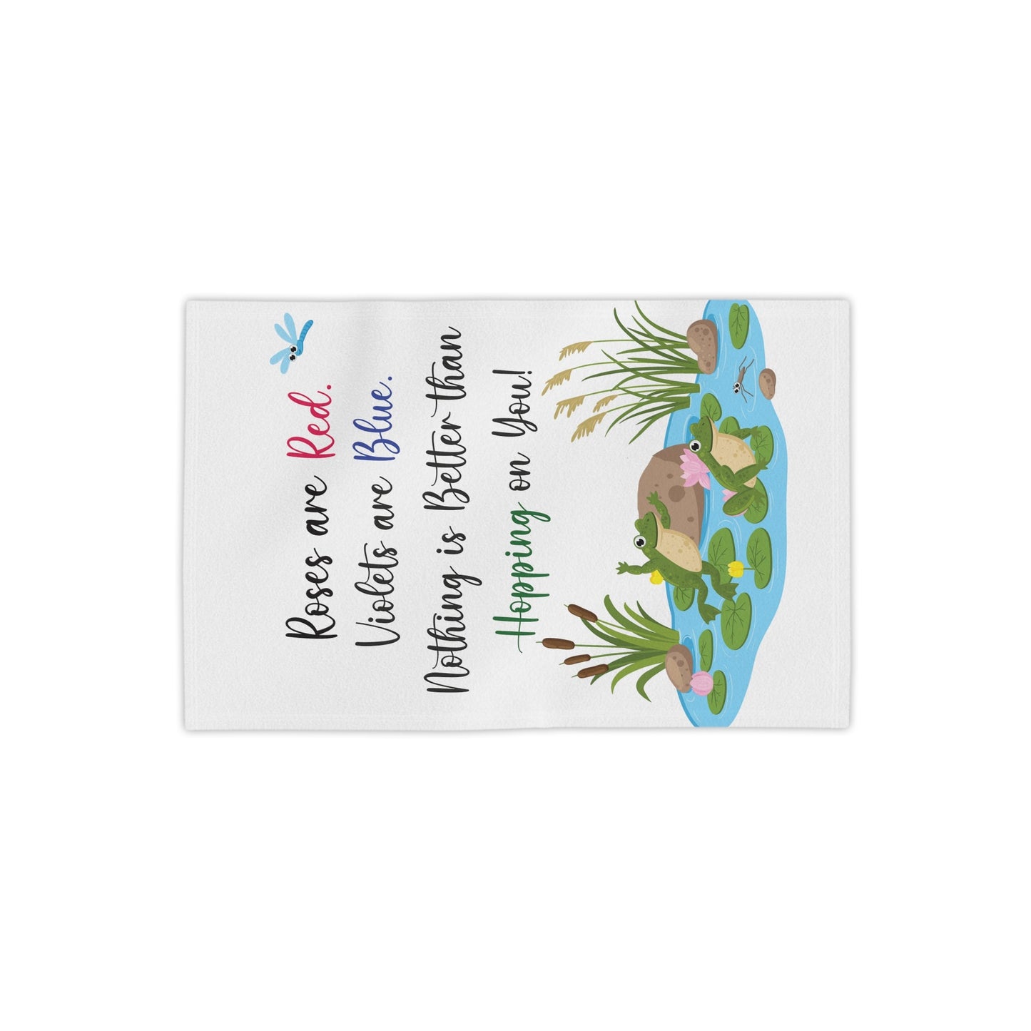 Frog Lovers White Beach Towels - I Love Heartstrings