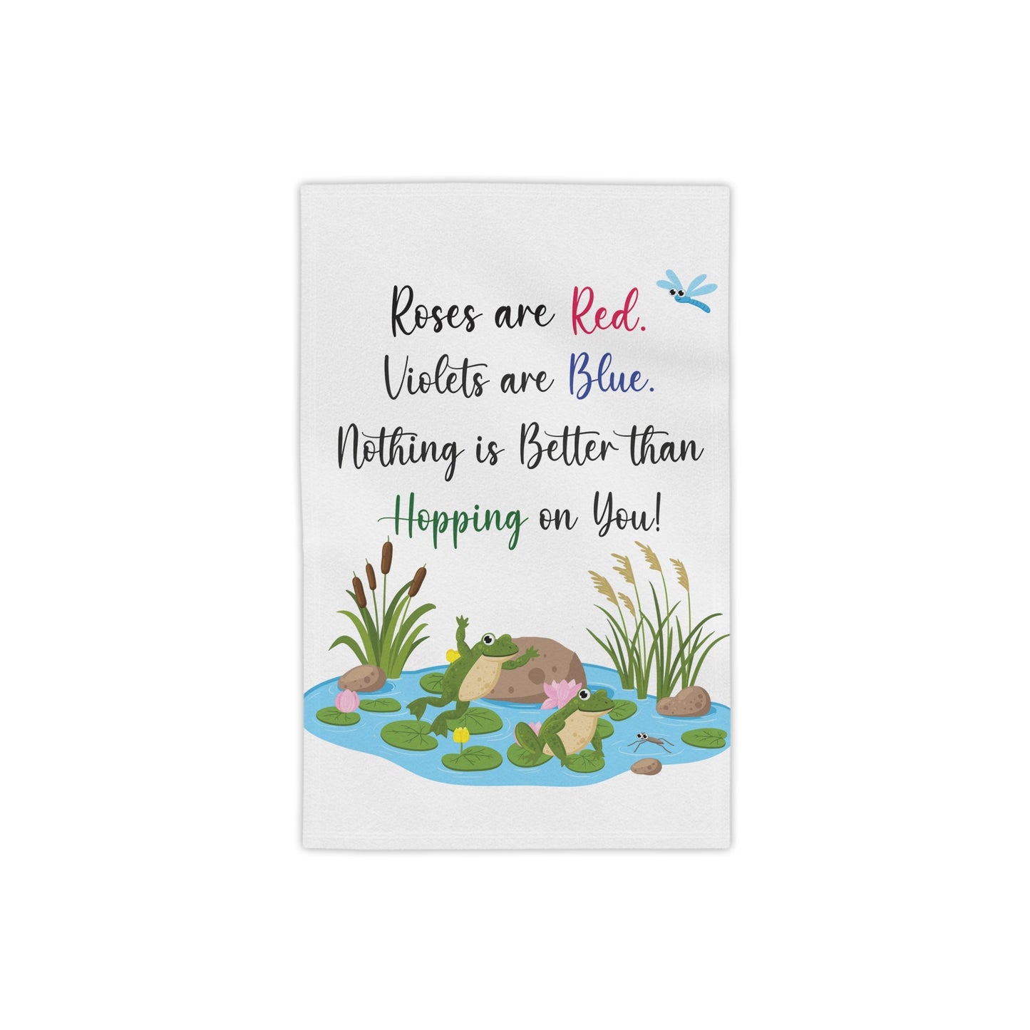 Frog Lovers White Beach Towels - I Love Heartstrings