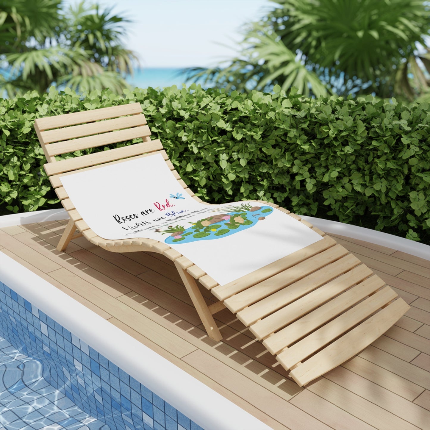 Frog Lovers White Beach Towels - I Love Heartstrings