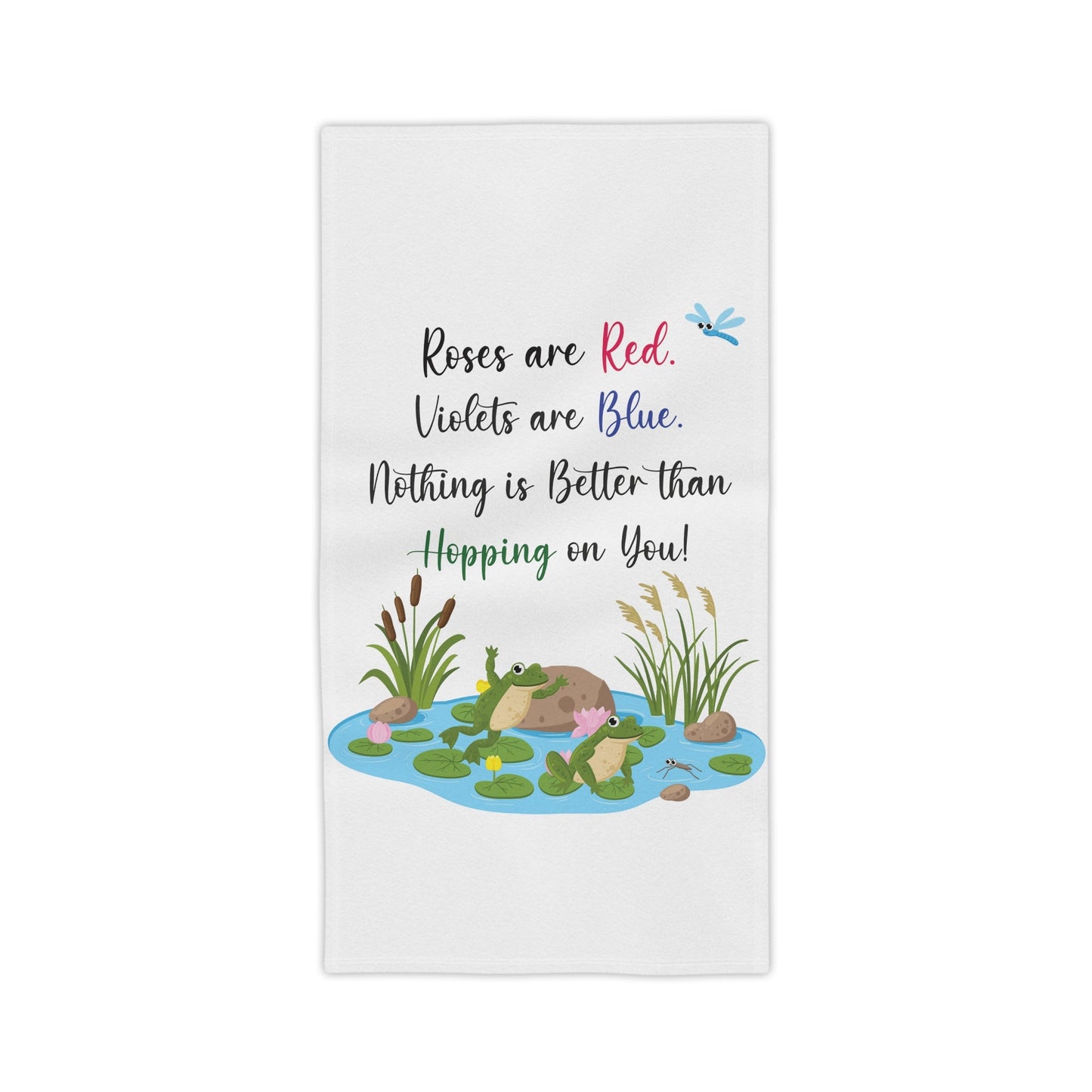 Frog Lovers White Beach Towels - I Love Heartstrings