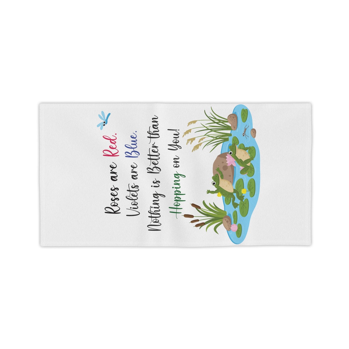 Frog Lovers White Beach Towels - I Love Heartstrings