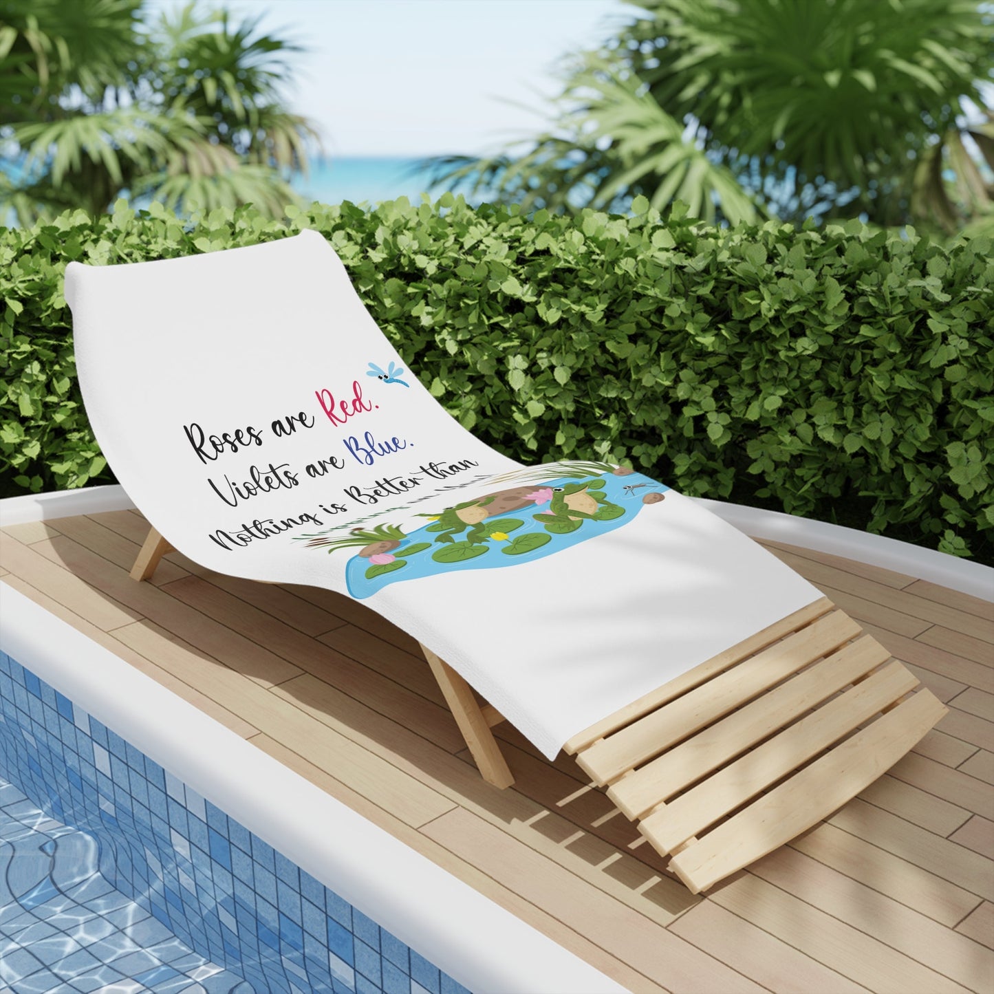 Frog Lovers White Beach Towels - I Love Heartstrings