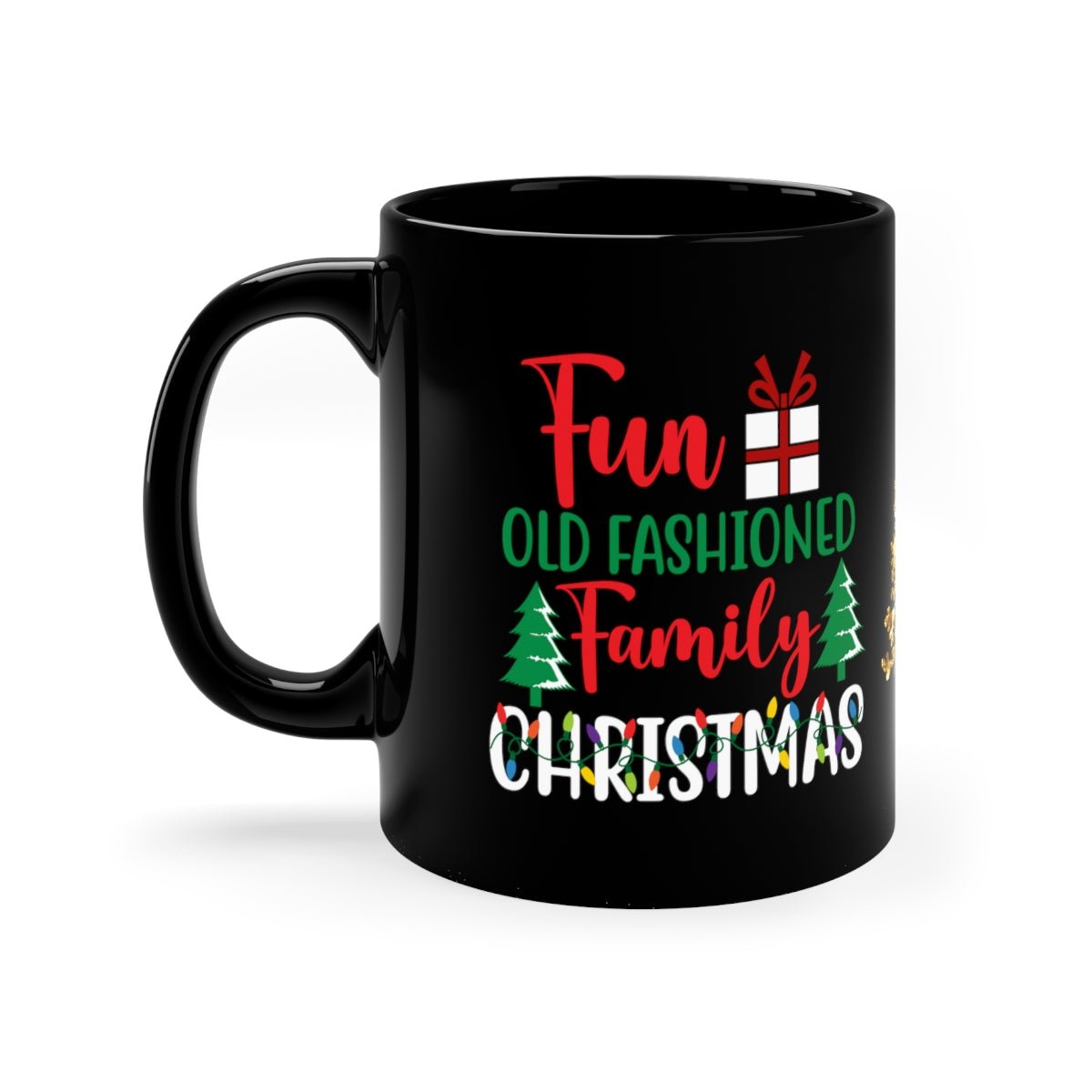 Fun Family Christmas 11oz Black Mug - I Love Heartstrings