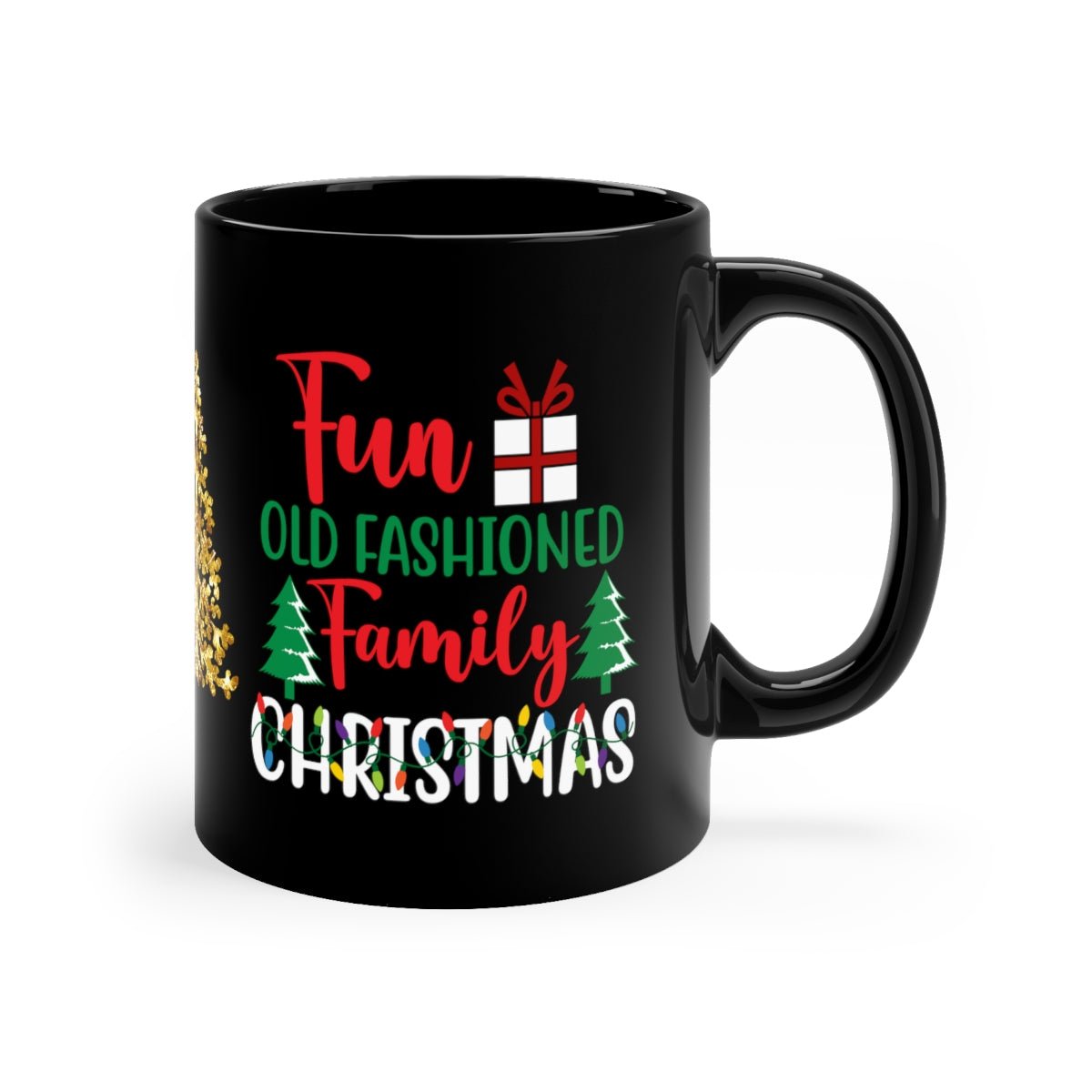 Fun Family Christmas 11oz Black Mug - I Love Heartstrings