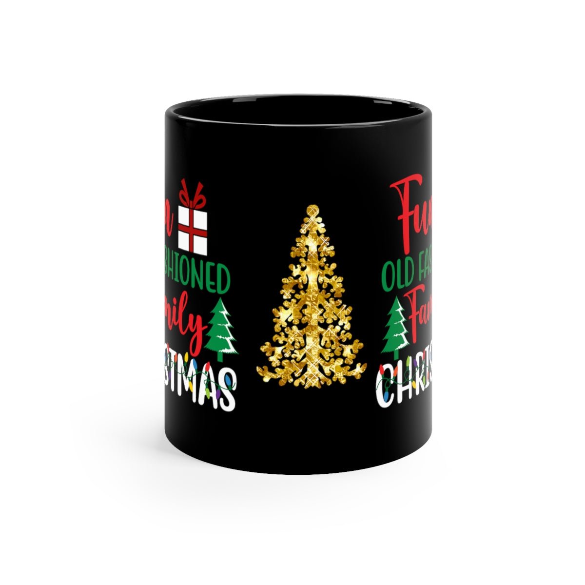 Fun Family Christmas 11oz Black Mug - I Love Heartstrings