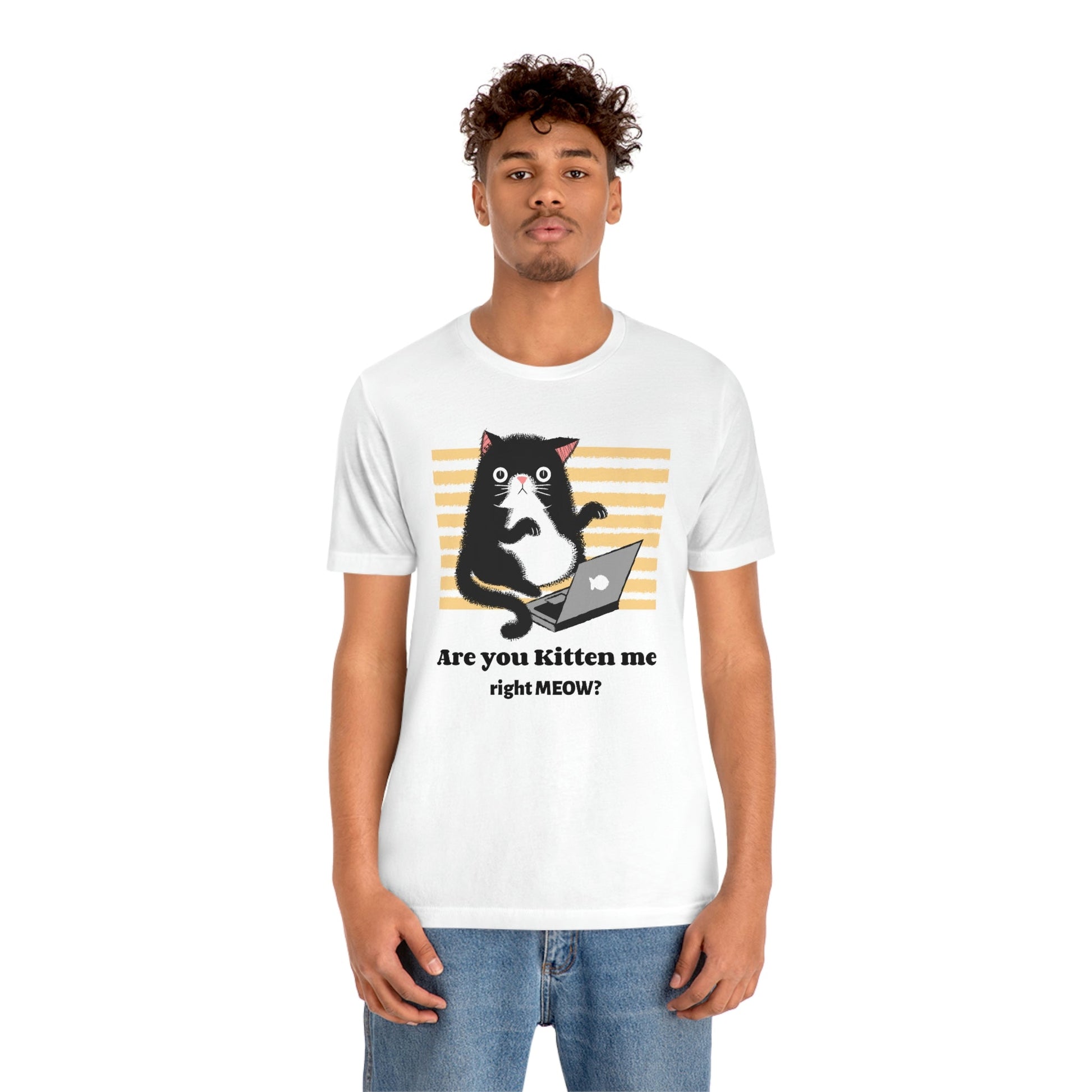 Funny Cat shirt, White Unisex Jersey Short Sleeve Tee - I Love Heartstrings