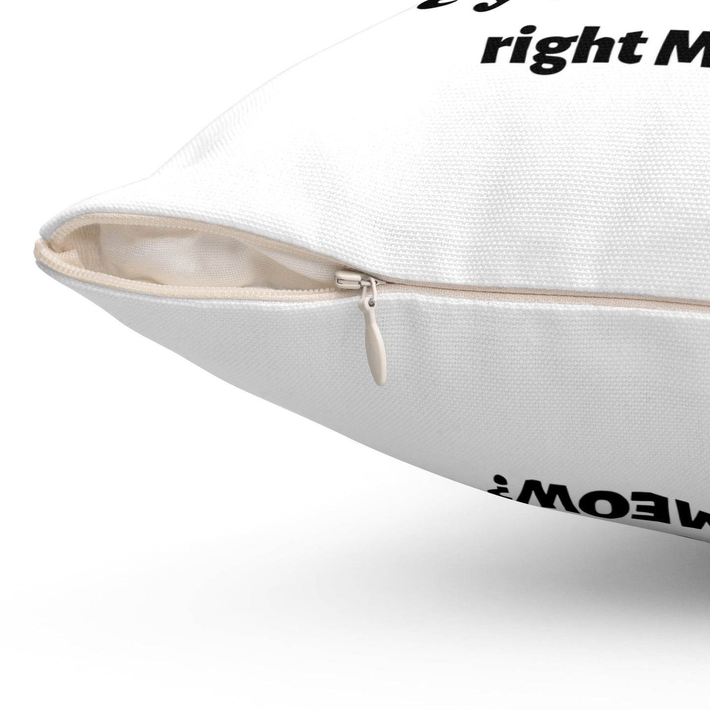 Funny White Cat Pillow Are You Kitten Me Spun Polyester Square Pillow - I Love Heartstrings