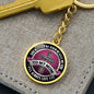 Gift for Mom Quote God Blessed Me Circle Steel Keychain - I Love Heartstrings