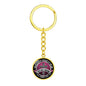 Gift for Mom Quote God Blessed Me Circle Steel Keychain - I Love Heartstrings